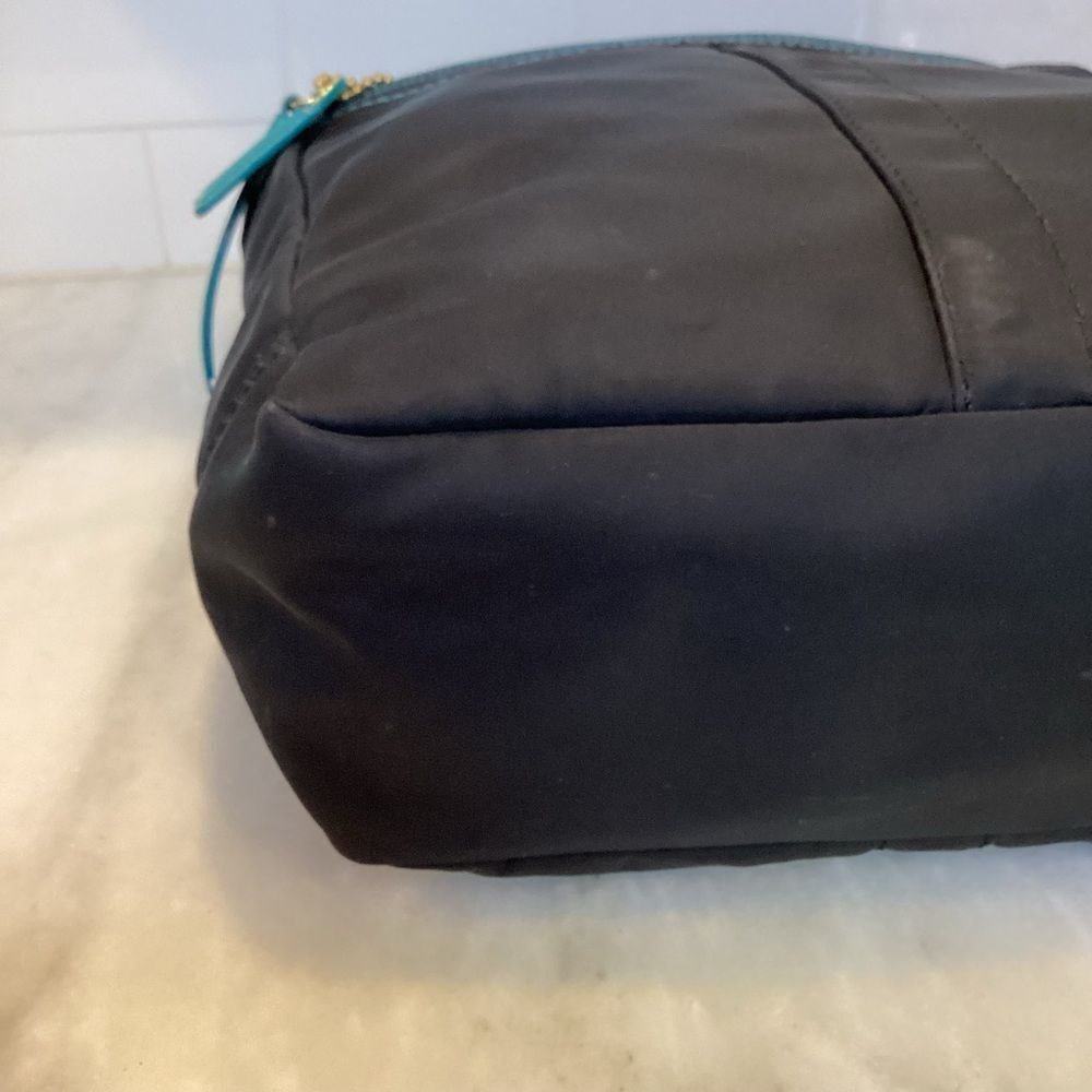 Coach Bag Purse Handbag Black Sateen Hampton Shopper Weekend Tote Pocketbook - Picture 7 of 14